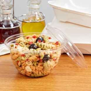 Eco-Products EP-SB18 18 oz. Clear Compostable Plastic Salad Bowl with Lid - 150/Case Eco-Products EP-SB18 18 oz. Clear Compostable Plastic Salad Bowl with Lid - 150/Case