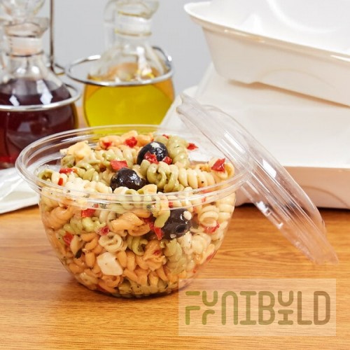 Eco-Products EP-SB18 18 oz. Clear Compostable Plastic Salad Bowl with Lid - 150/Case