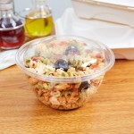 Eco-Products EP-SB18 18 oz. Clear Compostable Plastic Salad Bowl with Lid - 150/Case