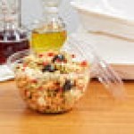 Eco-Products EP-SB18 18 oz. Clear Compostable Plastic Salad Bowl with Lid - 150/Case