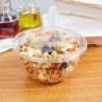 Eco-Products EP-SB18 18 oz. Clear Compostable Plastic Salad Bowl with Lid - 150/Case