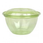 Eco-Products EP-SB18 18 oz. Clear Compostable Plastic Salad Bowl with Lid - 150/Case