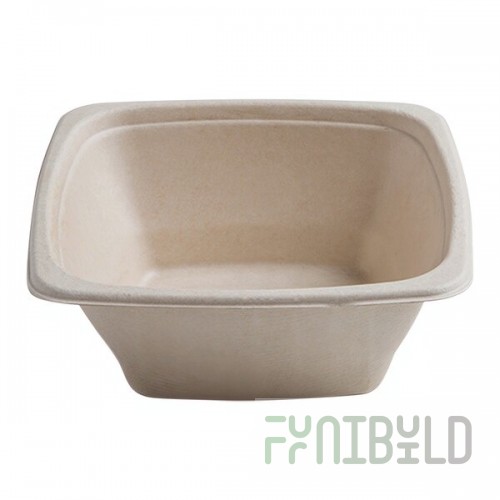 Fineline 43SB24 Conserveware 24 oz. Tan Bagasse Square Bowl - 300/Case