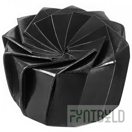 Solia Iris 1.9 oz. Black Cardboard Origami Bowl with BOPP Lamination - Extra Small - 240/Case