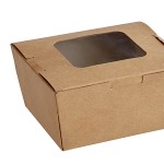 Choice Kraft Folded Paper #1 Take-Out Container with Window 4 3/8 Choice Kraft Folded Paper #1 Take-Out Container with Window 4 3/8