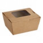 Choice Kraft Folded Paper #1 Take-Out Container with Window 4 3/8 Choice Kraft Folded Paper #1 Take-Out Container with Window 4 3/8