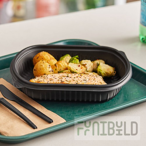 Pactiv MealMaster 24 oz. Black Rectangle Container - 252/Case