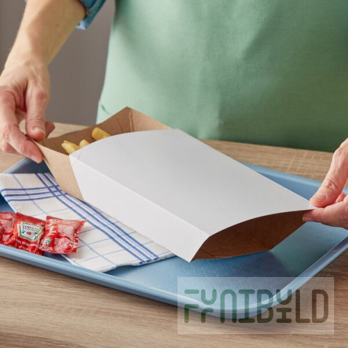 Carnival King White Kraft Paper Food Sleeves for 3 lb. Food Trays - 250/Case