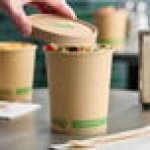 EcoChoice 32 oz. Kraft Paper Food Cup with Vented Lid - 250/Case