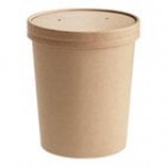 EcoChoice 32 oz. Kraft Paper Food Cup with Vented Lid - 250/Case