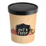 EcoChoice 32 oz. Kraft Paper Food Cup with Vented Lid - 250/Case