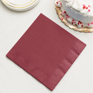 Creative Converting 593122B Burgundy 3-Ply Paper Dinner Napkin - 250/Case Creative Converting 593122B Burgundy 3-Ply Paper Dinner Napkin - 250/Case