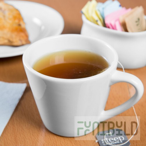 Libbey Slenda 7 oz. Royal Rideau White Porcelain Tea Cup - Sample
