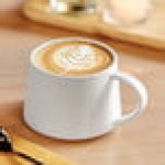 Acopa Lore 8.5 oz. Bright White Stackable Porcelain Cup - Sample