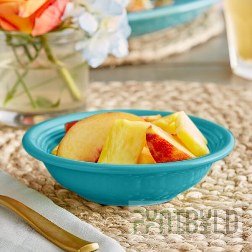 Acopa Capri 4.5 oz. Caribbean Turquoise Stoneware Fruit Bowl / Monkey Dish - 48/Case