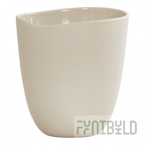 Cal-Mil Bali 96 oz. Ivory Irregular Round Melamine Dressing Crock - 6/Case