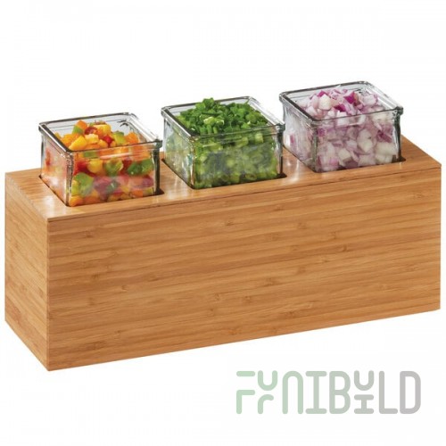 Cal-Mil 3836-3-60 Bamboo Action Station Glass Jar Unit - 15 3/4