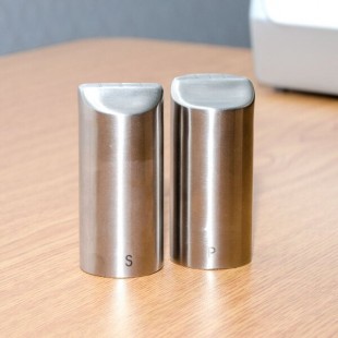 TableCraft 162 2 oz. Marina Stainless Steel Salt and Pepper Shaker Set - 6/Box