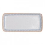 Ariane Cruise Athena 1.69 oz. Square White Porcelain Ramekin with Blue / Tan Wave Rim - 18/Case Ariane Cruise Athena 1.69 oz. Square White Porcelain Ramekin with Blue / Tan Wave Rim - 18/Case
