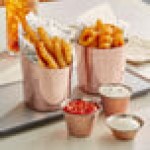 Choice 1.5 oz. Smooth Copper-Plated Stainless Steel Round Sauce Cup - 12/Pack Choice 1.5 oz. Smooth Copper-Plated Stainless Steel Round Sauce Cup - 12/Pack