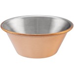 Choice 1.5 oz. Smooth Copper-Plated Stainless Steel Round Sauce Cup - 12/Pack Choice 1.5 oz. Smooth Copper-Plated Stainless Steel Round Sauce Cup - 12/Pack