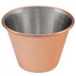 Choice 1.5 oz. Smooth Copper-Plated Stainless Steel Round Sauce Cup - 12/Pack Choice 1.5 oz. Smooth Copper-Plated Stainless Steel Round Sauce Cup - 12/Pack