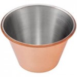 Choice 1.5 oz. Smooth Copper-Plated Stainless Steel Round Sauce Cup - 12/Pack Choice 1.5 oz. Smooth Copper-Plated Stainless Steel Round Sauce Cup - 12/Pack