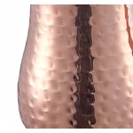 Acopa 64 oz. Hammered Copper Stainless Steel Slender Bell Pitcher with Ice Guard