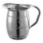 Acopa 64 oz. Hammered Copper Stainless Steel Slender Bell Pitcher with Ice Guard
