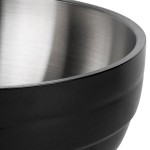 Vollrath 4659060 Double Wall Round Beehive 1.7 Qt. Serving Bowl - Black Black