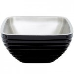 Vollrath 4659060 Double Wall Round Beehive 1.7 Qt. Serving Bowl - Black Black