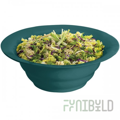 TableCraft CW3120HGN 10 Qt. Hunter Green Cast Aluminum Wide Rim Salad Bowl