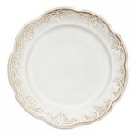 Manette Floral by Zwiesel Fortessa 52 oz. White Round Scalloped Stoneware Pasta Plate with Embossed Floral Edge - 24/Case Manette Floral by Zwiesel Fortessa 52 oz. White Round Scalloped Stoneware Pasta Plate with Embossed Floral Edge - 24/Case