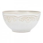 Manette Floral by Zwiesel Fortessa 52 oz. White Round Scalloped Stoneware Pasta Plate with Embossed Floral Edge - 24/Case Manette Floral by Zwiesel Fortessa 52 oz. White Round Scalloped Stoneware Pasta Plate with Embossed Floral Edge - 24/Case