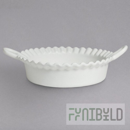 G.E.T. Enterprises CZ002WW Bugambilia 1.6 Qt. Classic Textured Finish White Resin-Coated Aluminum Deep Mexican Cazuela