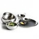 Libbey 6709 Sonoran 150 oz. Hammered Stainless Steel Double Wall Bowl