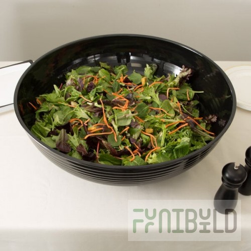 Cambro RSB23CW110 40 Qt. Black Camwear® Round Ribbed Bowl