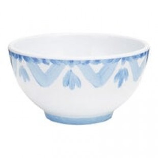 Cal-Mil Costa 8 oz. Blue and White Painted Melamine Bowl