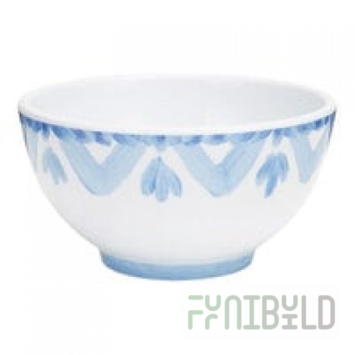 Cal-Mil Costa 8 oz. Blue and White Painted Melamine Bowl
