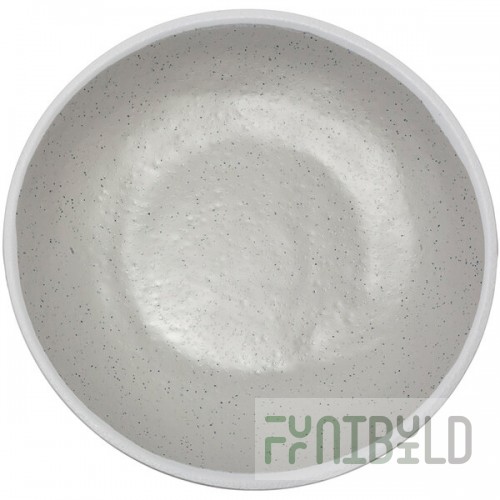 GET P-100-DVG Pottery Market 1 Qt. Glazed Gray Melamine Serving Bowl with White Trim - 12/Case