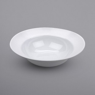 GET B-192-MN-W Minski 6 Qt. White Glazed Textured Rim Melamine Bowl - 3/Case