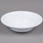 GET B-192-MN-W Minski 6 Qt. White Glazed Textured Rim Melamine Bowl - 3/Case