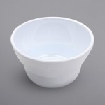GET B-192-MN-W Minski 6 Qt. White Glazed Textured Rim Melamine Bowl - 3/Case