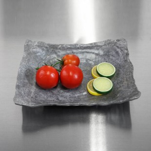 Elite Global Solutions DB912RC-CO Basalt 42 oz. Coal Rectangular Melamine Bowl - 6/Case
