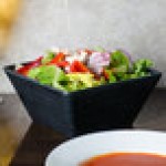 American Metalcraft FSMEL73 Endurance 58 oz. Square Melamine Serving Bowl - Black Faux Slate American Metalcraft FSMEL73 Endurance 58 oz. Square Melamine Serving Bowl - Black Faux Slate