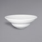 RAK Porcelain Soul 10.8 oz. Bright White Embossed Wide Rim Extra Deep Round Porcelain Plate - 6/Case
