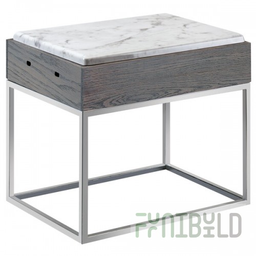 Cal-Mil 3822-13-83 Ashwood Gray Oak Wood Riser with Melamine Marble Tray - 15