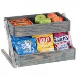 Cal-Mil 3822-13-83 Ashwood Gray Oak Wood Riser with Melamine Marble Tray - 15