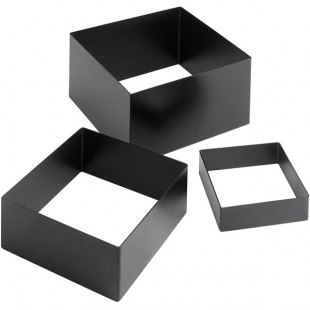 American Metalcraft Geo 3-Piece Square Black Satin Display Stand Set American Metalcraft Geo 3-Piece Square Black Satin Display Stand Set