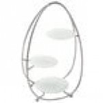 American Metalcraft SRS3 3 Tier Silver Oval Stand with Frosted Glass Plates American Metalcraft SRS3 3 Tier Silver Oval Stand with Frosted Glass Plates